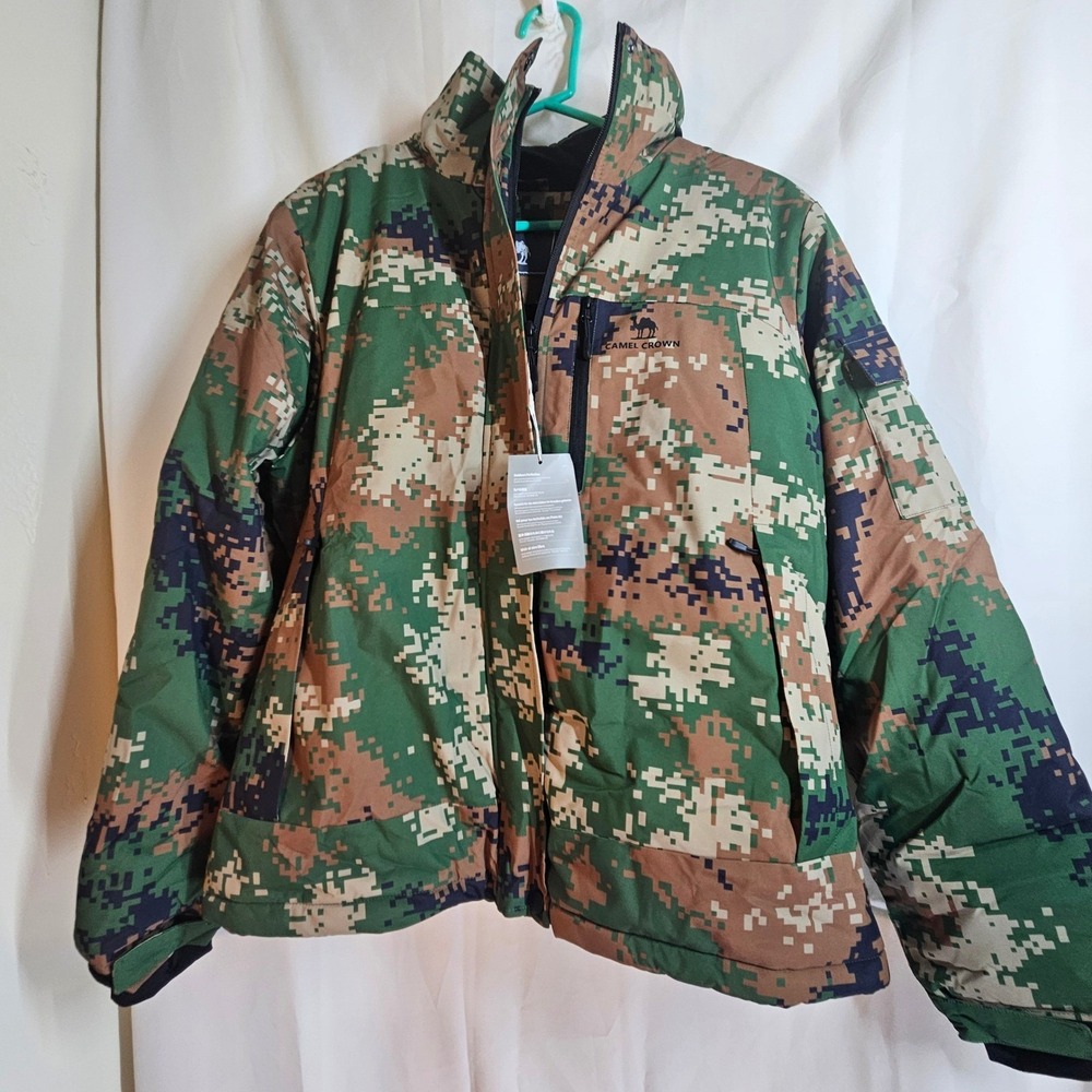 Camel Crown Camo Woman's Puffer Jacket Insulated Winter‎ Coat Windproof